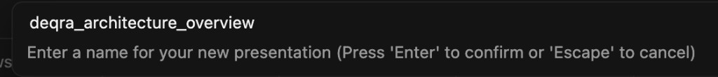 Enter a name for your new presentation